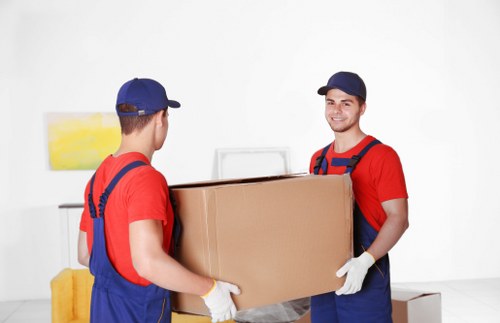 Removal team loading boxes for Shoreditch student move
