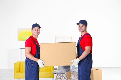 Secured cargo inside a moving van before transport