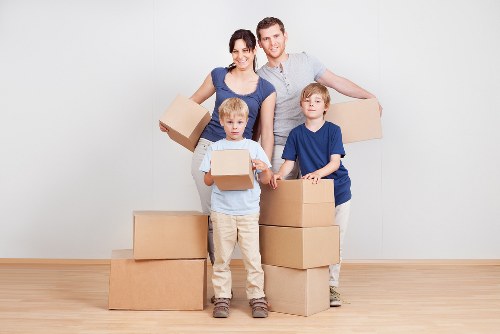 Packed boxes ready for flat removals in Shoreditch
