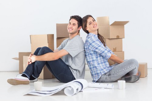 Moving team preparing equipment before a safe removal job