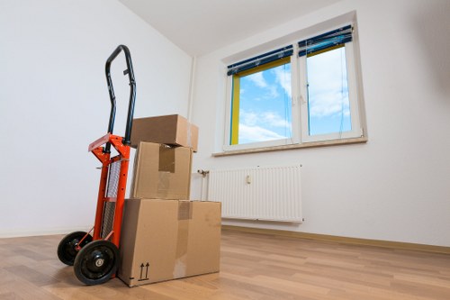 Shoreditch van service transporting boxes and household items